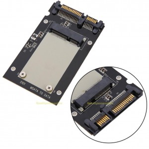 Adaptor mSATA la SATA  - Mini Pcie PCI-E mSATA SSD to 2.5" SATA3 Convertor mSATA-SATA Adapter Card Black 